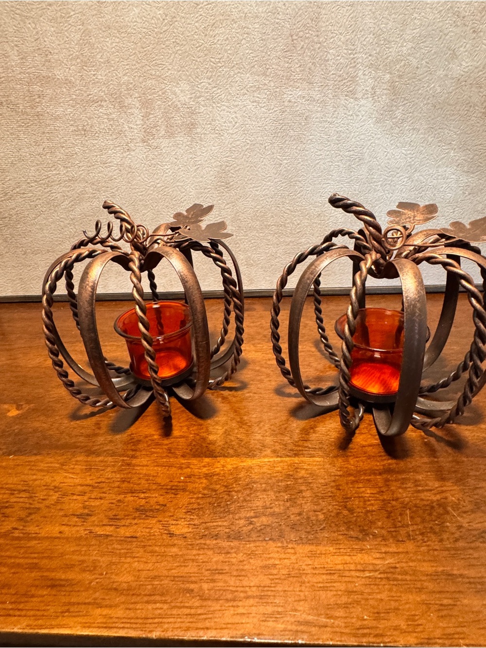 Decorative Pumpkin Votive Holders with Amber Glass - Pier 1 Home Accents